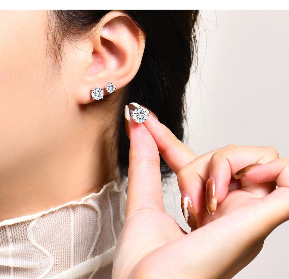 D VVS1 Color Synthetic Moissanite Stud Earrings for Women 18K Yellow Gold Plated 925 Silver Sparkling Wedding Gift for Frineds,Lover,Parents E005 SpringStatements