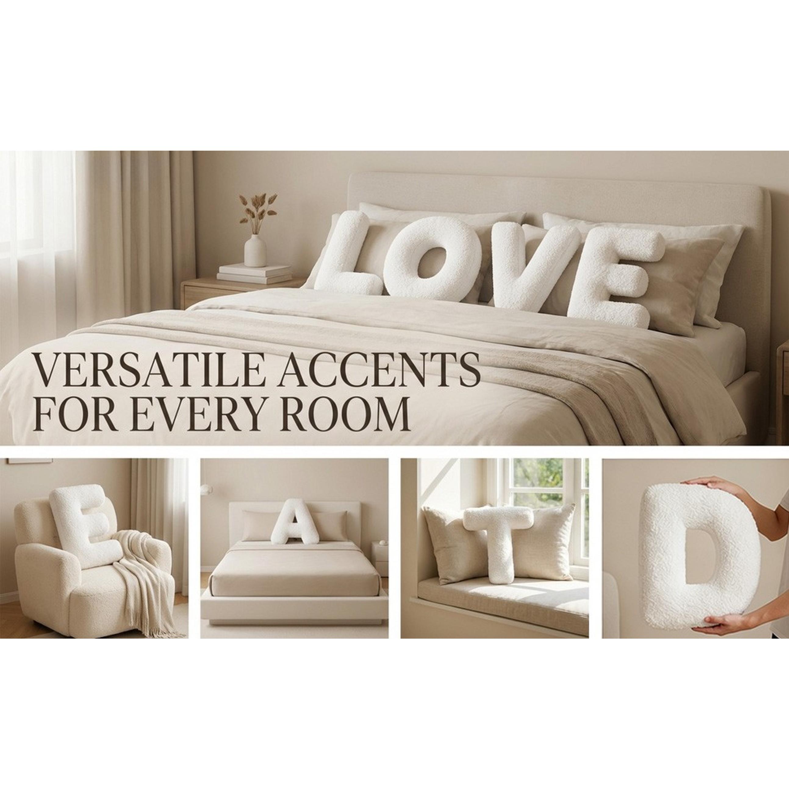 Letter Plush Pillow, Letter Hugging Throw Pillows, Decorative Initial Letter Shaped Throw Pillows for Bed Couch, Letter Pillows English Alphabet A to Z for Sofa Bedroom Living Room Decor (A)