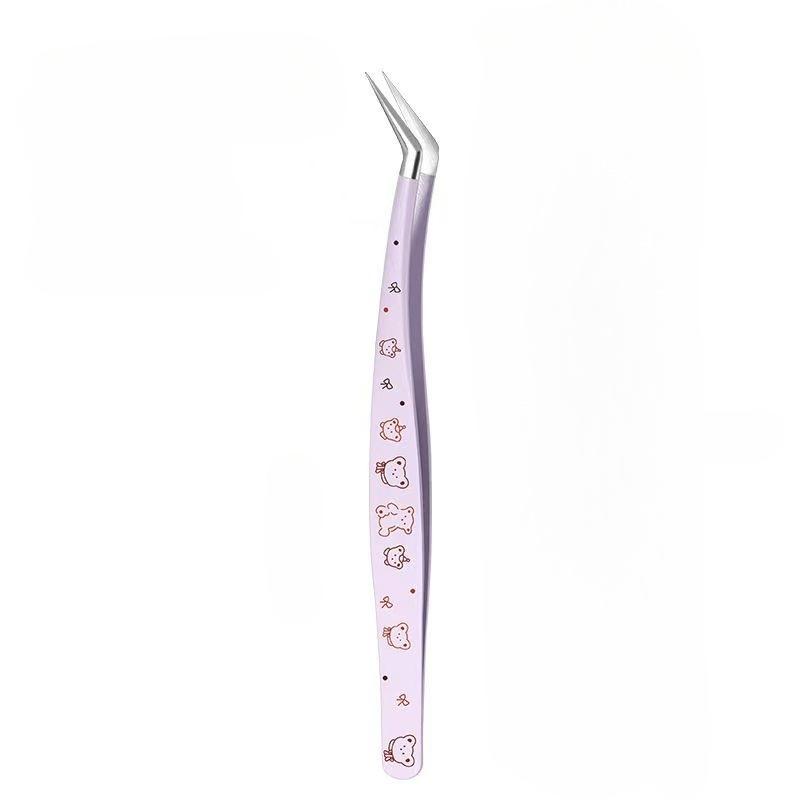 Professional Eyelash Tweezers, High Precision Gold Feather Dolphin Clip, Specialized for Lash Extension and Handmade Crafting