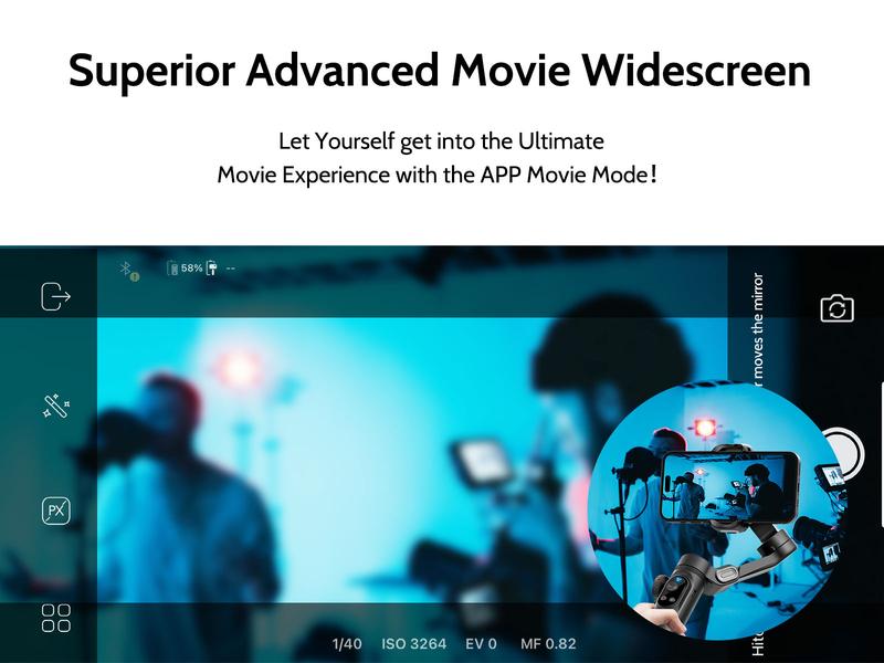 AOCHUAN Gimbal Stabilizer for Smartphone, 3-Axis iPhone Gimbal, Portable Gimbal w/OLED Display for iPhone/Andriod, Gimbal stabilizer, Phone Gimbal stand with Face/Object Tracking for Tiktok Youtube, long-short video, Vlog-Smart X Pro black