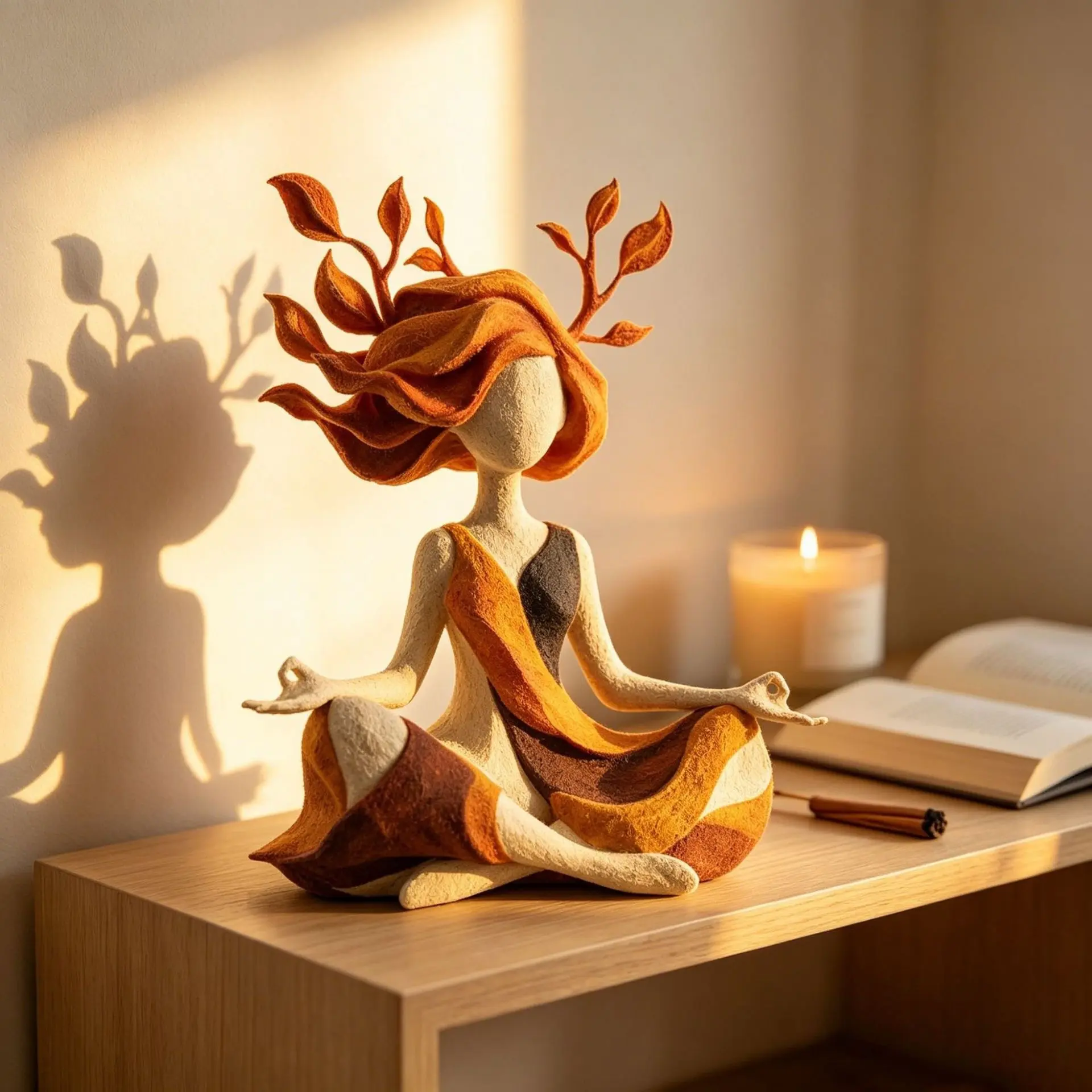 Abstract Figurine Home Decor, Inner Harmony Sculptural Resin Statue, Modern Minimalist Art Decor Accent, Zen-Inspired Decorative Sculpture for Living Room, Bedroom, Office, Shelf & Desk