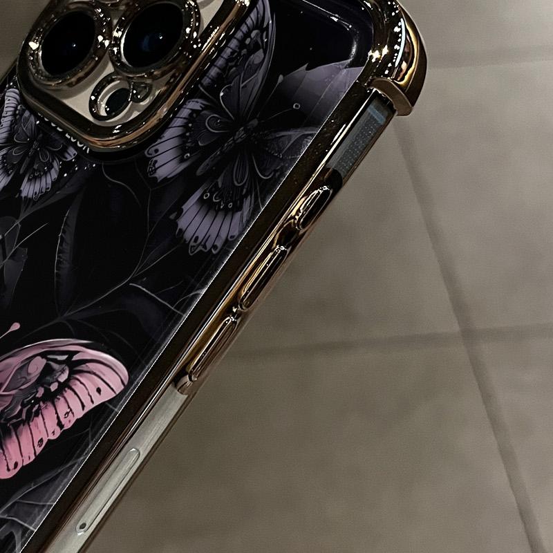 Butterfly Pattern Four-corner drop-proof TPU phone case for iPhone17 16 15 14 Pro Max 13 12 11 XR XS Plus shockproof full camera protection durable slim silicone case mobile phone case