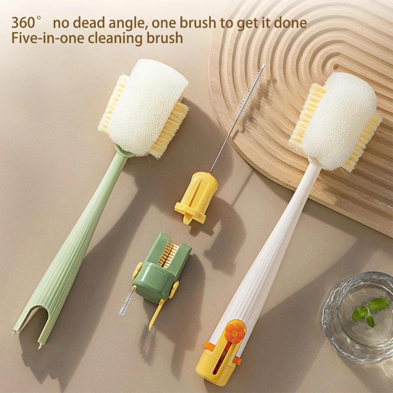 New 5-in-1 Cup Washing Household Multi-Function Cup Brush for Water, Insulation, and Bottle Cleaning – Sponge Brush.