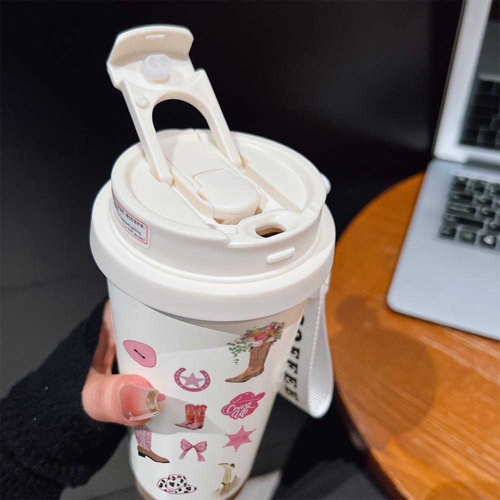 Abstract Boot Pattern Coffee Cup, Portable Insulated Tumbler, Keeps Drinks Hot/cold, Boho Style, Ideal for Office, Travel, Sports