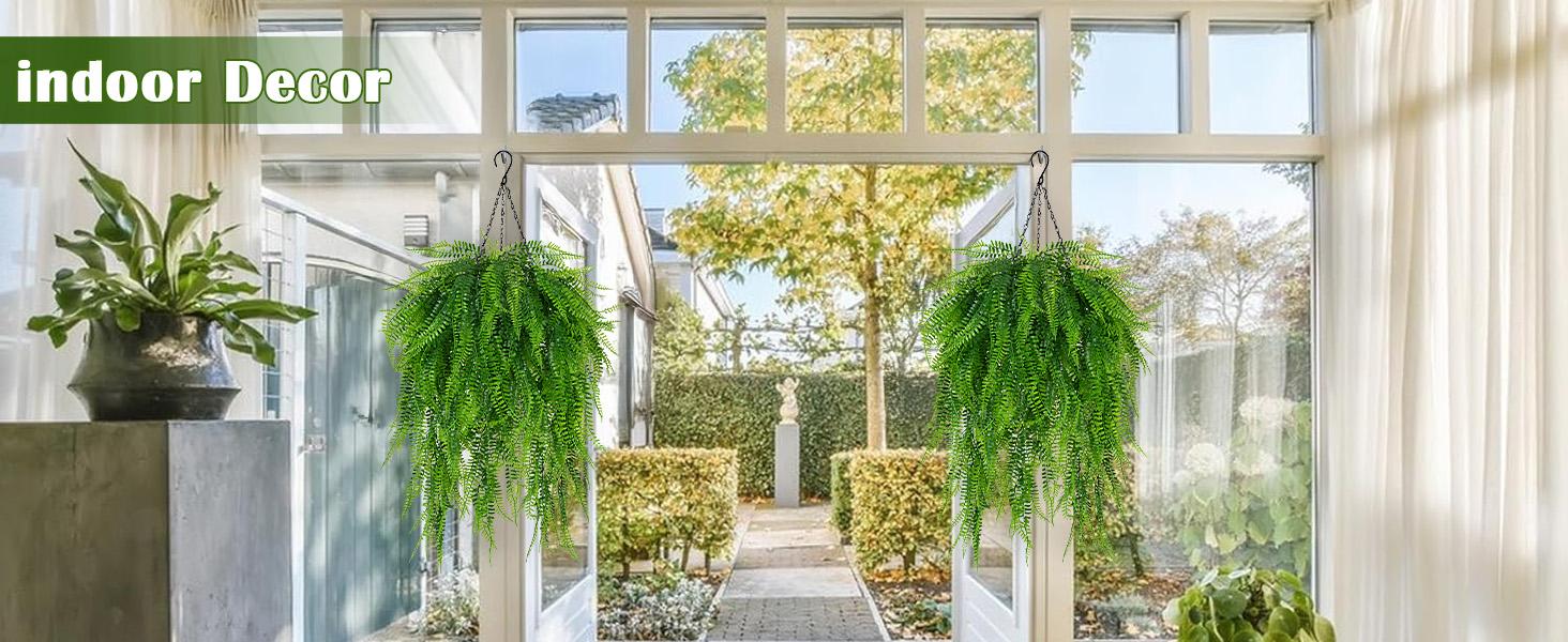 Fake Plant Artificial Fern Baskets 2 Set Fake Ferns Plants Artificial 23.6" Artificial Ferns for Outdoors Front Porch Home Fake Plant Artificial Fern Baskets 2 Set Fake Ferns Plants Artificial 23.6" Artificial Ferns for Outdoors Front Porch Home