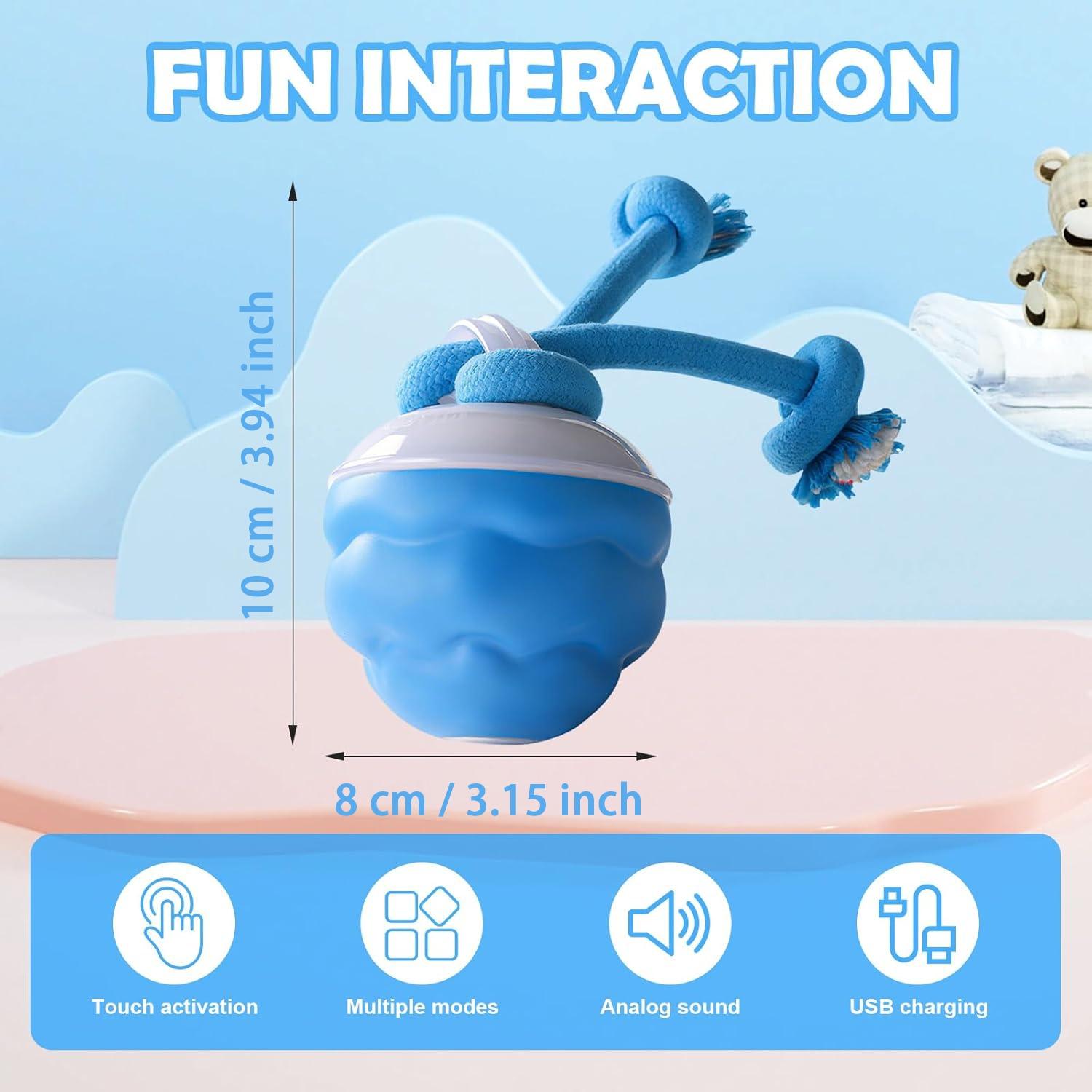 Interactive Dog Toys, Newly Upgraded Interactive Training Ball, Interactive Dog Ball for Medium/large Dogs, Automatic Moving Dogs Toy, USB Rechargeable Blue Interactive Dog Toys, Newly Upgraded Interactive Training Ball, Interactive Dog Ball for Medium/large Dogs, Automatic Moving Dogs Toy, USB Rechargeable Blue