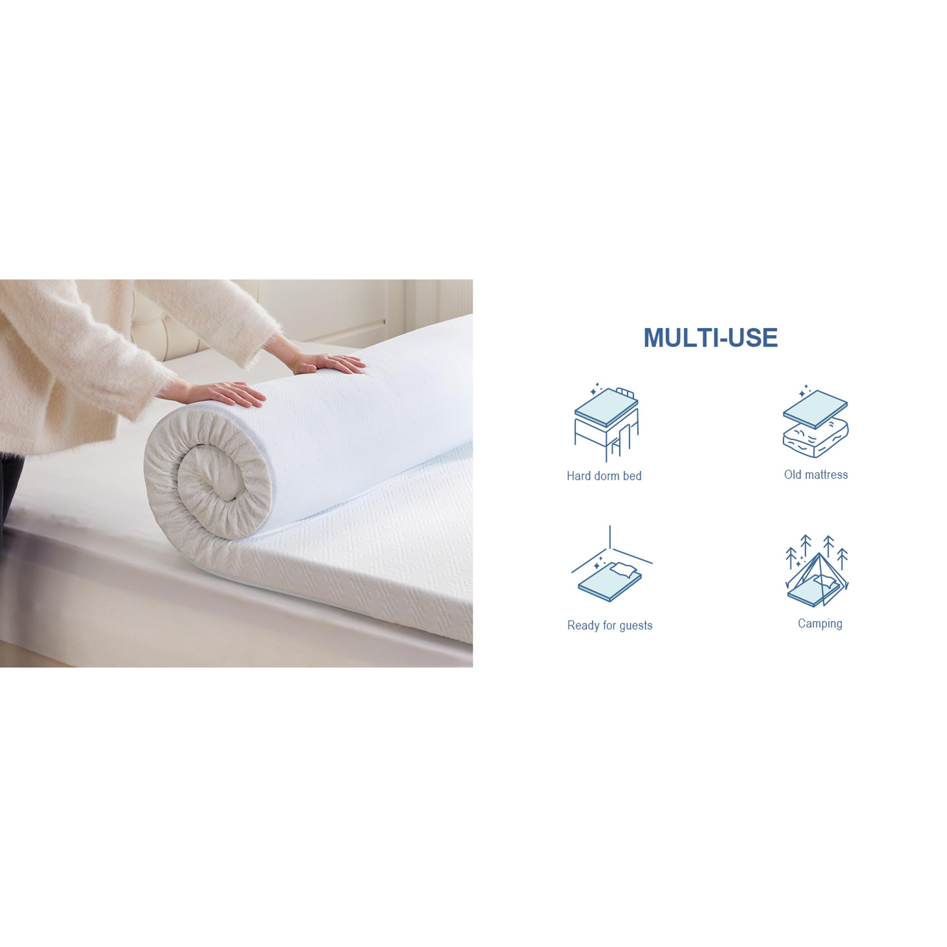 3 Inch Memory Foam Mattress Topper Twin XL, Memory Foam Pad with Removable & Washable Cover, Bed Topper for Back Pain, Non-Slip Ventilated Design, Twin XL Size