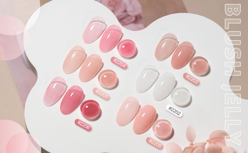 GAOY Rubber Base UV Gel Set, Jelly Builder Base Nail Gel Nude Sheer White Pink Christmas Gift Idea, 2-in-1 Soak Off Base Gel Nail Strengthener