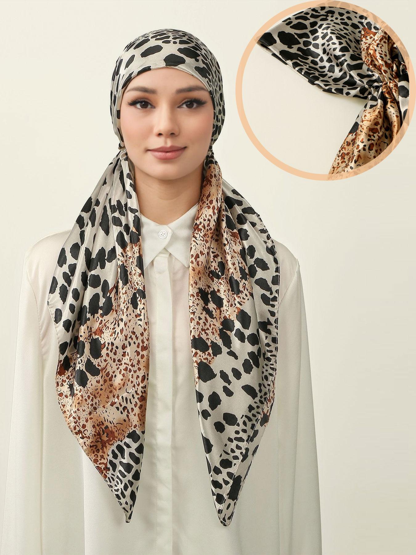 Vintage Leopard Print Headscarf Hat, Stylish and Trendy Accessory for All Seasons, Perfect for Any Occasion, Boho Style Shawl Vintage Leopard Print Headscarf Hat, Stylish and Trendy Accessory for All Seasons, Perfect for Any Occasion, Boho Style Shawl