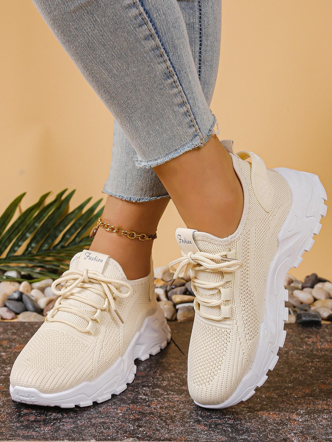 Comfortable Large size Women's white shoes  summer mesh lace sneakers, low-top Breathable running shoes | travel and vacation leisure