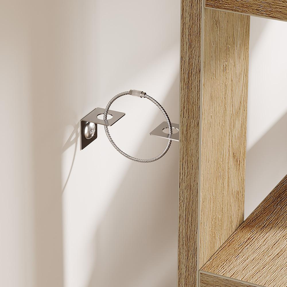 LITTLE TREE 5-Tier Bookshelf, Arch-Shaped Racks, Tall Standing Wooden Bookcase Display Shelf Modern Storage Solution