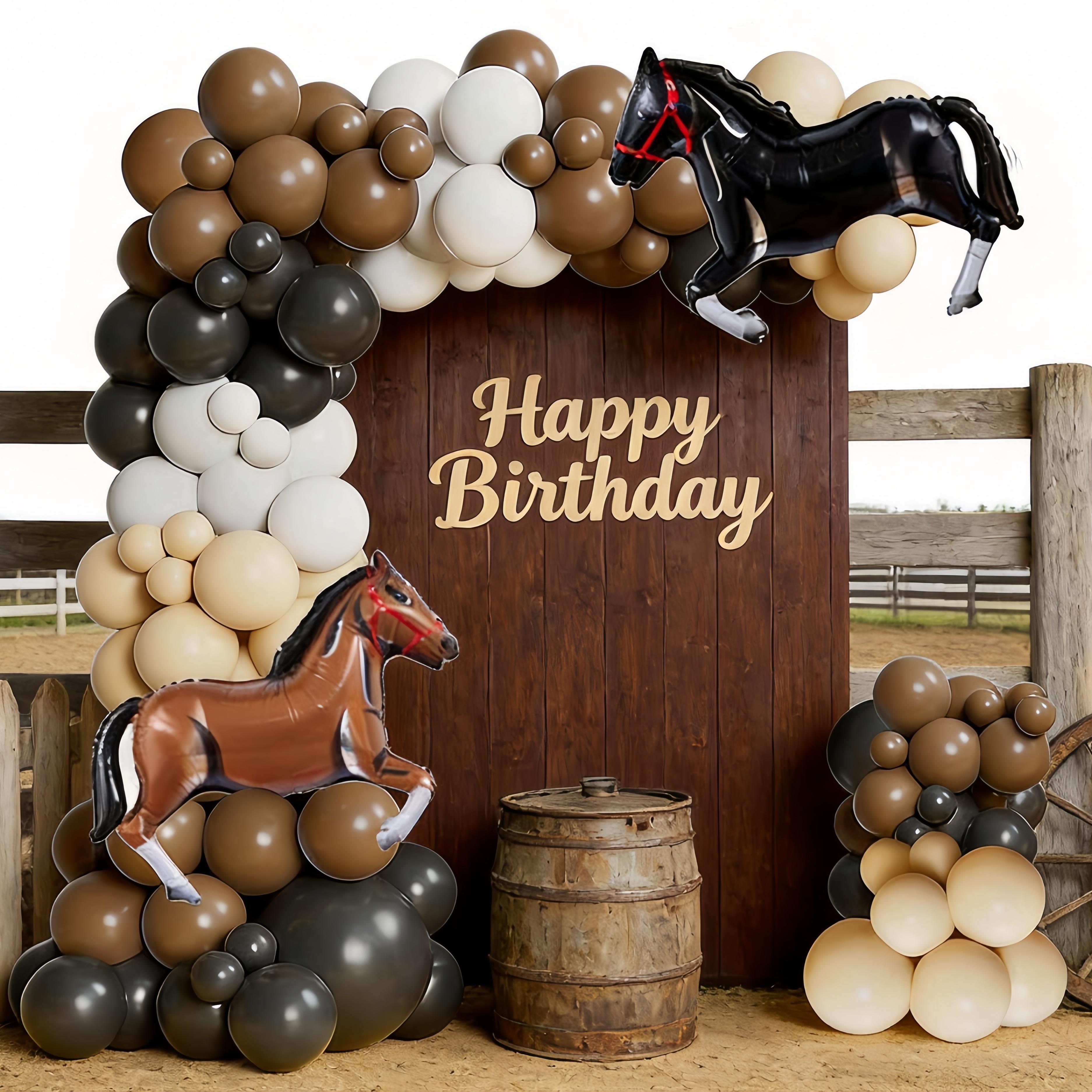 116 Piece Western Horse Racing Theme Balloon Set, Latex Balloons with Horse Foil Balloons, Perfect for Birthday Parties, Balloon Arch, Party Balloons Decorations