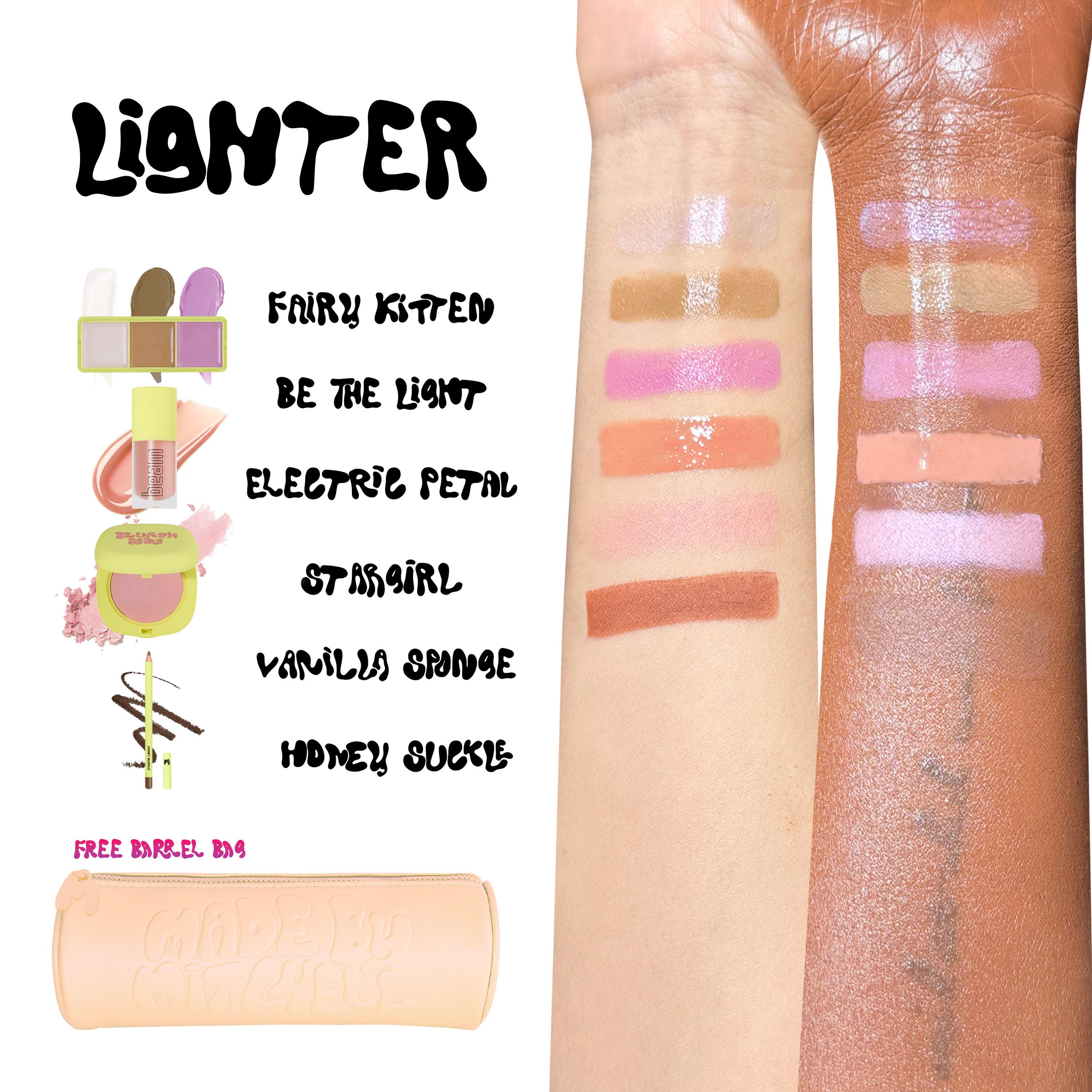 Mitchell Curve Capsule 5-Piece Face & Lip Set, Limited Edition Blush, Lip Gloss, Lip & Brush Makeup Bundle, Perfect Gift for Her