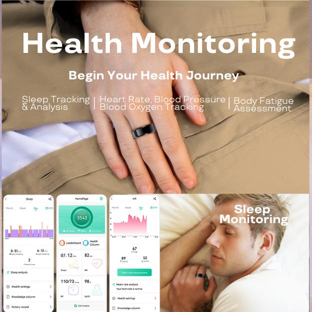 2026 Smart Health Ring for Women & Men,5-7 days Fitness Tracker with Blood Oxygen/HeartRate/Blood Pressure,Sleep Analysis, Step/Calorie/Activity Monitoring,Remote Camera Control,IP68 5ATM Waterproof,No Monthly Fee Smart wearable,Charging Case,Size7-13 tik