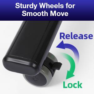 VOWNER Rolling Whiteboard, 40x24 inches Double-sided Magnetic Dry Erase Board on Wheels, with Aluminum Frame, Portable Presentation Board with Iron Stand for Office, Home, School, Black Classroom Supplies