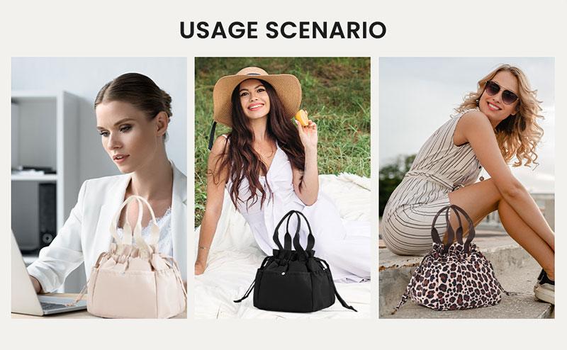 Lunch Bag Women Reusable Insulated Drawstring Lunch Bag Stain-Resistant 11L, Large Capacity Lunch box for Women Perfect for Office, Picnic,School