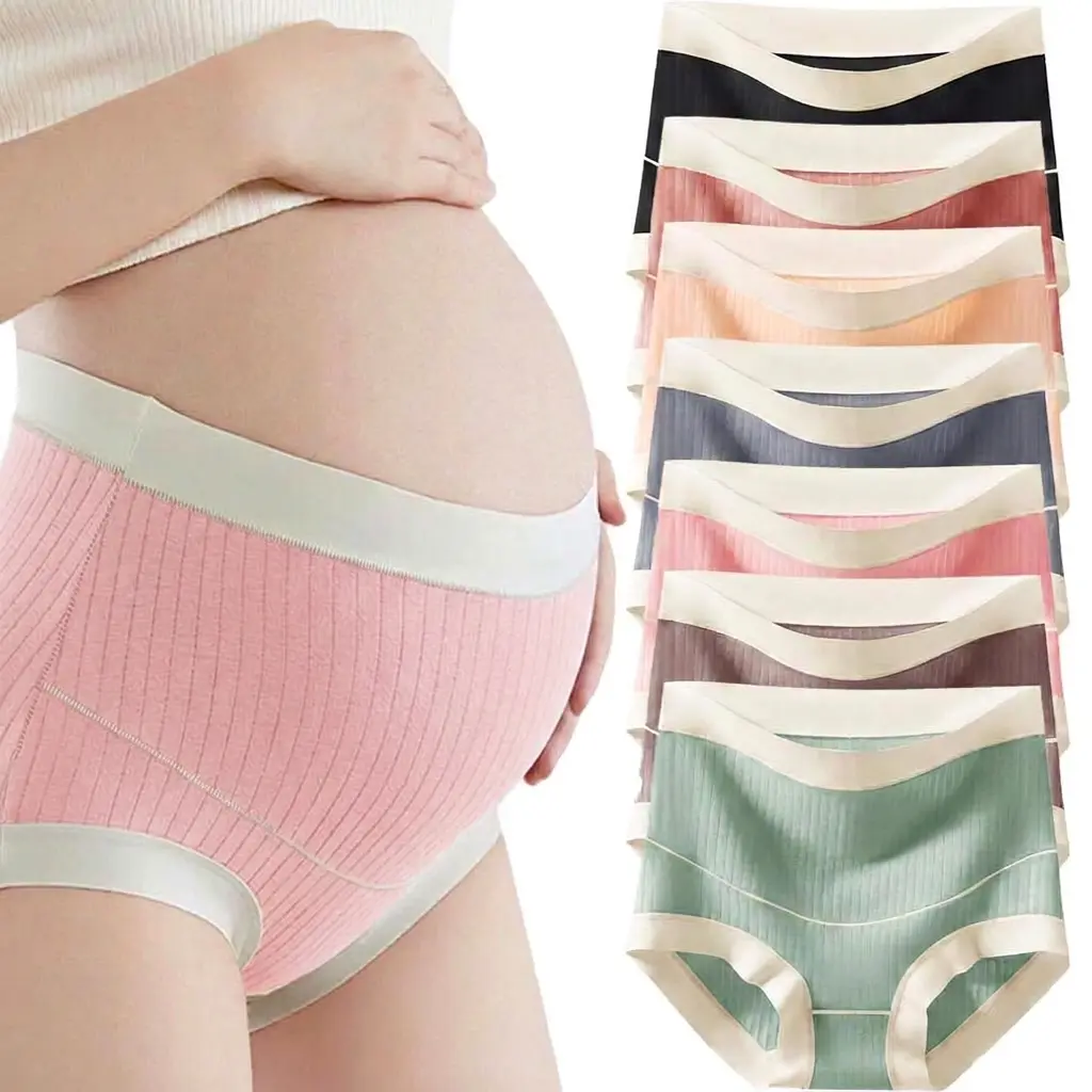 Dadamayar 7 Pack Maternity Underwear High Waisted Over Belly Pregnancy Panties with 100% Cotton Gusset, No Ride Up, Plus Size M-5X
