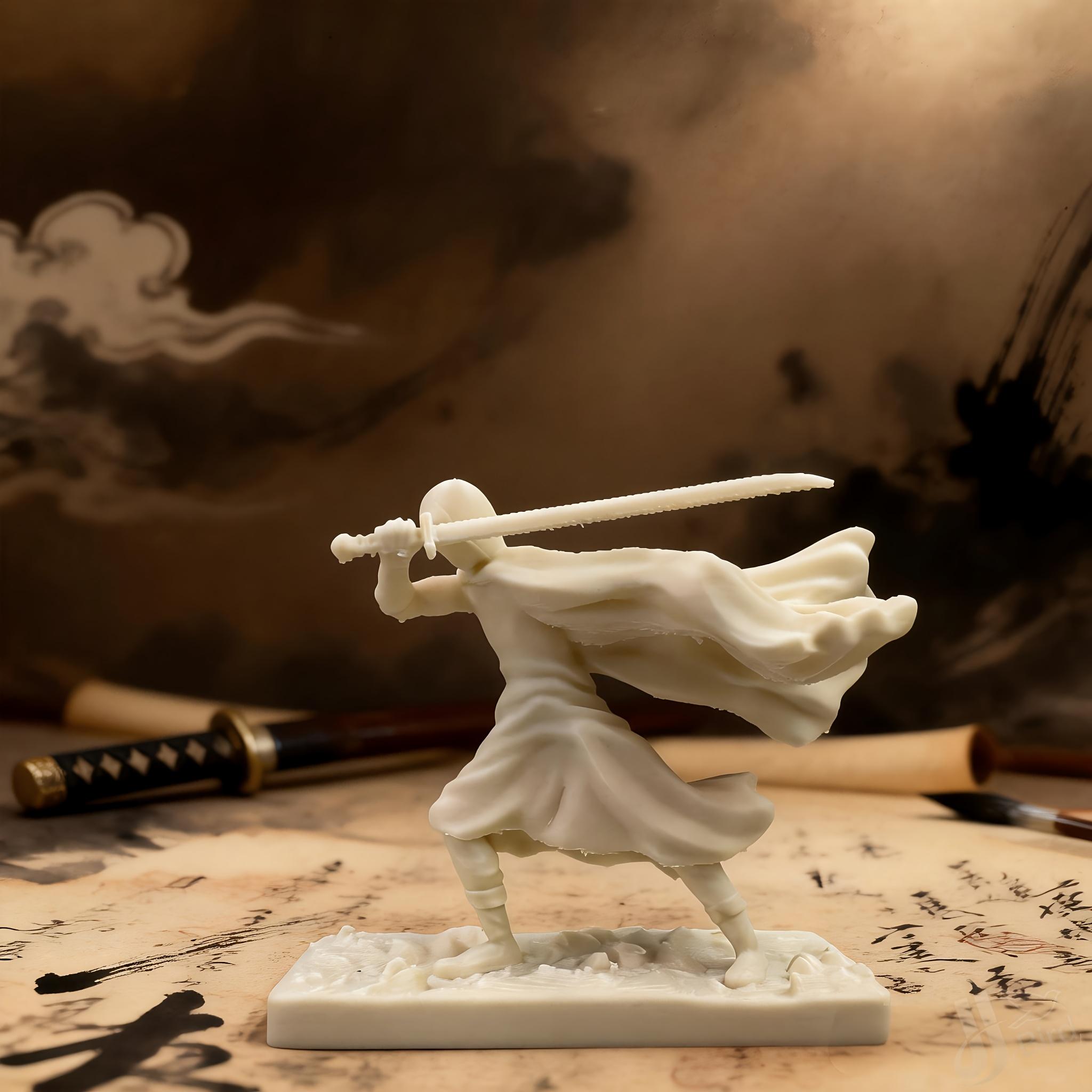 Abstract Wind Sword Knight Figurine, Collectible Hand Model, Home Bookshelf Desktop Decoration, Creative Art Display, Must-Have for Collectors