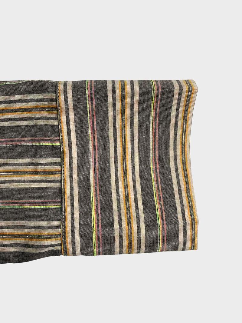 1 Piece Retro Striped Waist-Cinched Shirt Set | Euro-Hong Kong Style | Deep V Drawstring + Slim-Fit Silhouette | Elegant Pick for Daily Commute / Coffee Dates / Valentine's Day