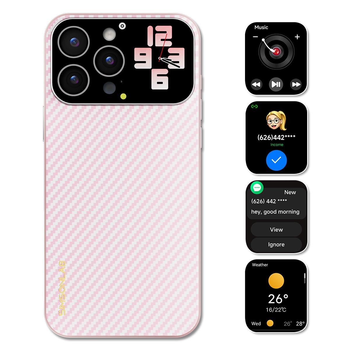 SIMSONLAB Full-Featured Smartphone Case, Dynamic Window, Custom Wallpaper, Remote Photography, Magnetic Charging, Weather Forecast, Music Control, Christmas Gift