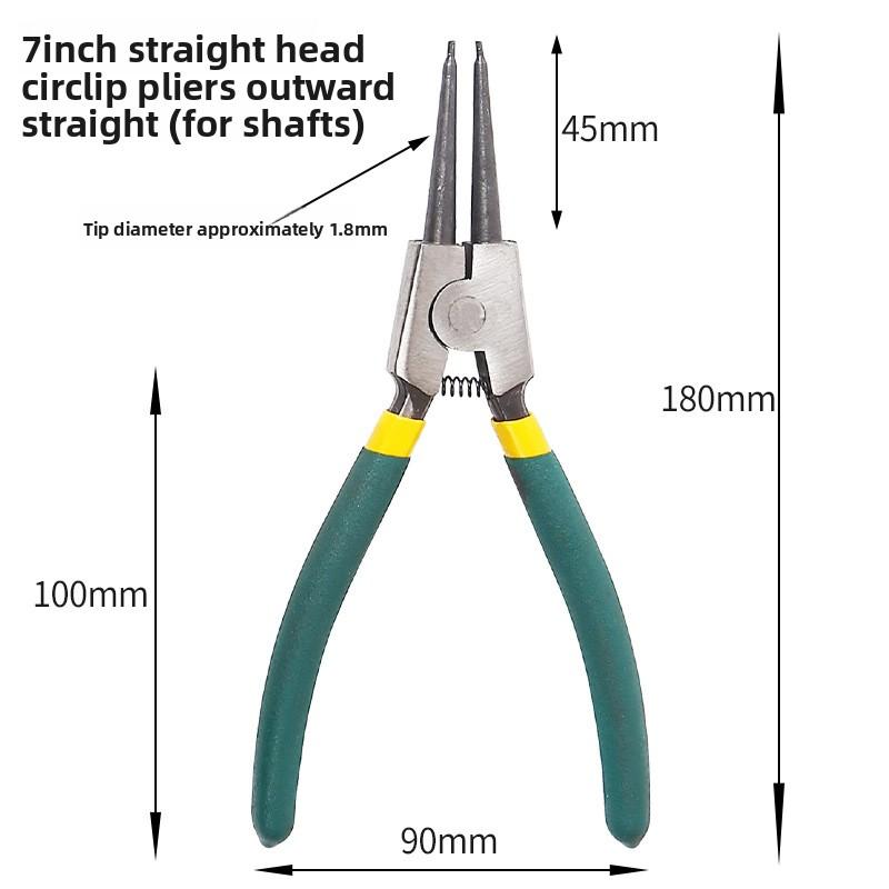 Circlip pliers, retaining ring pliers, multi-functional, viscose, 7-inch internal and external support, inner straight, outer straight, inner bend, outer bend expansion pliers toolkit  for  men