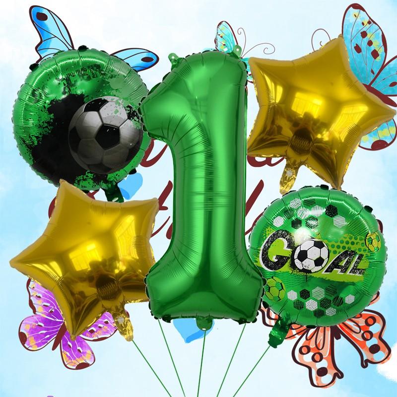 Football Star Number Foil Balloons, Multi Shape Mixed Color Set, Birthday Party Decor, Sports Events, School Celebrations, Festival Decor