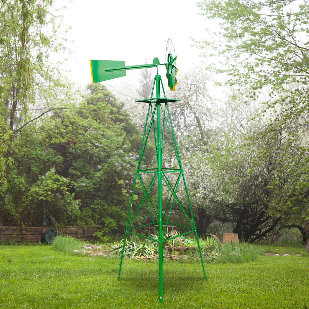 8FT Backyard Windmill | Durable Weather Resistant Four-Legged Tower | Perfect for Lawn and Garden Decor