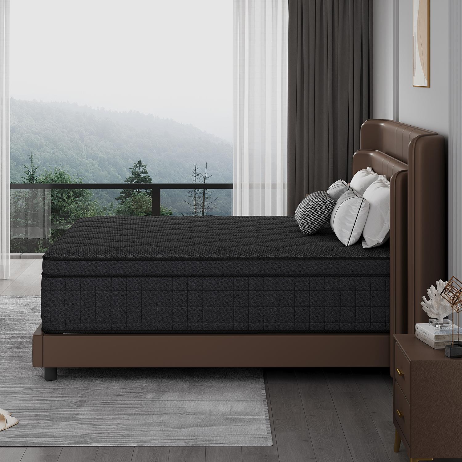 【EVLWZL】8/10/12/14 Inch Twin, Full, Queen, King Mattress Memory Foam And Spring, Hybrid MattressMedium Firmness, Lumbar Support, For Home Rooms Hotels, Boxed Halloween ChristmasGift Furniture Ergonomic queen size mattress Interior Modern