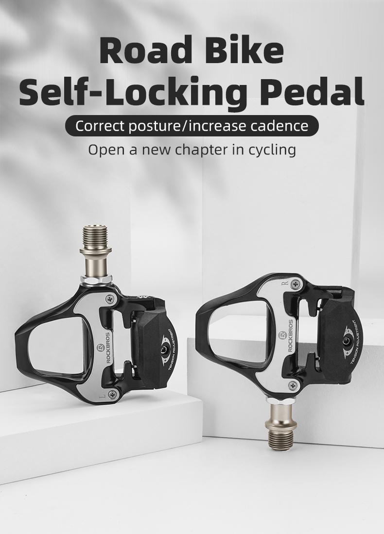 ROCKBROS Road Bike Pedals Lightweight Clipless Bicycle Pedals with Cleats Set Compatible with SPD-SL System