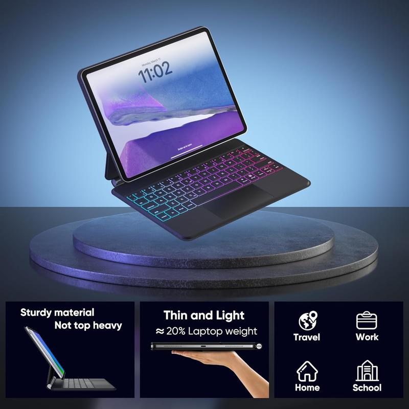 Magic Keyboard for iPad Pro 11&Air 11 Inch (M2,2024/M3,2025) and 10.9" iPad Air 5th&4th Generation, Magnetic Keyboard Case with Multi-Touch Trackpad for iPad Pro 11”1st/2nd/3rd/4th Gen,Backlit