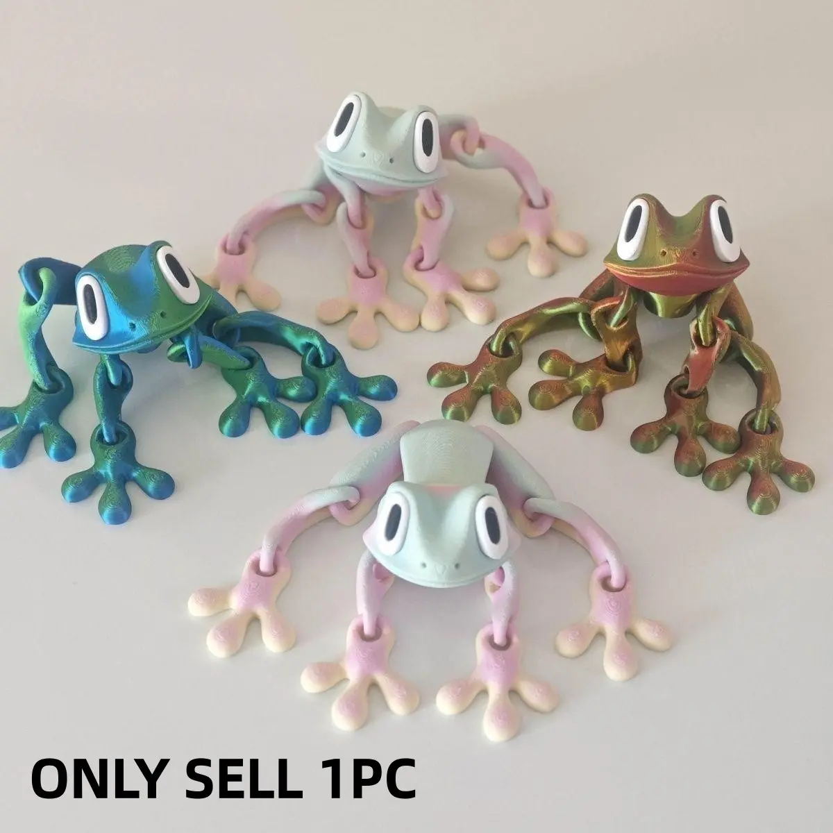 Magnetic Frog Fridge Magnet, Jointly Moveable Animal Model Craft Desktop Decoration, 3D Printed Magnetic Refrigerator Sticker