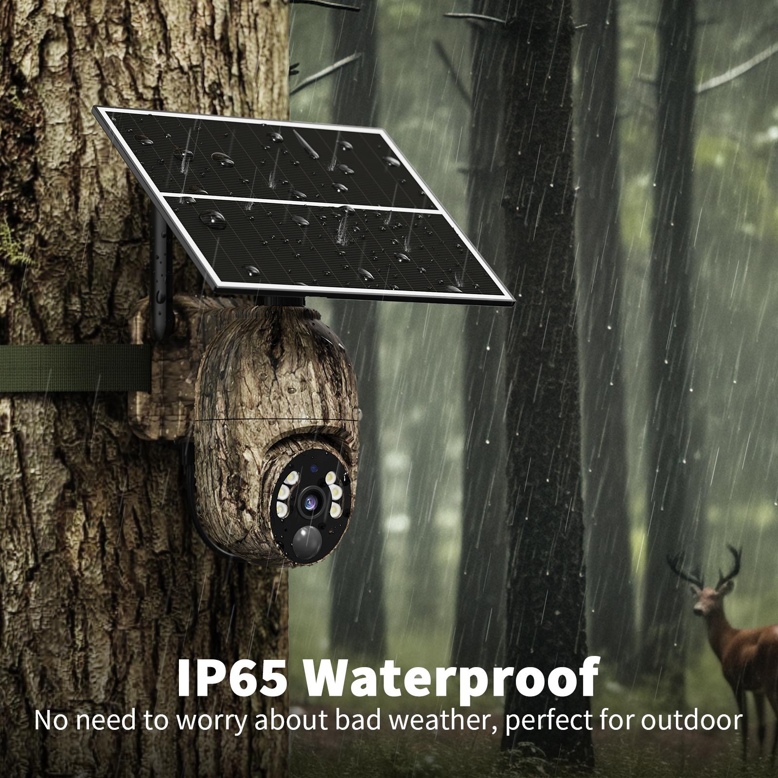 4G LTE Solar Security Camera – 2K 360° View, No WiFi/Power Needed, Remote APP, Waterproof, Motion Activated,Night Vision, Includes 4G Data Card (Data Refill Required)