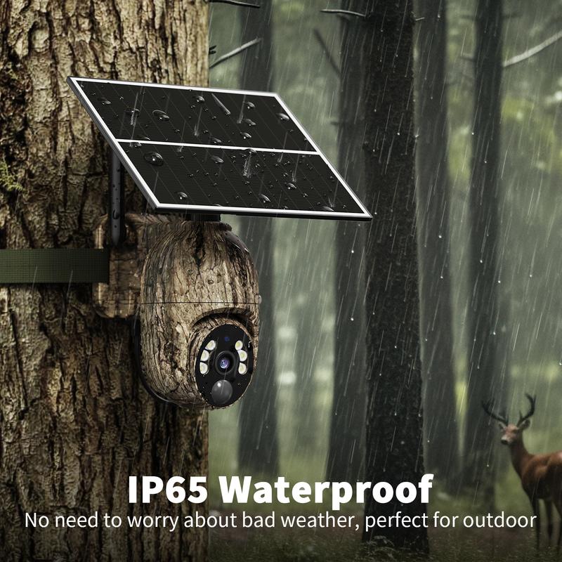 4G LTE Solar Security Camera – 2K 360° View, No WiFi/Power Needed, Remote APP, Waterproof, Motion Activated,Night Vision, Includes 4G Data Card (Data Refill Required)