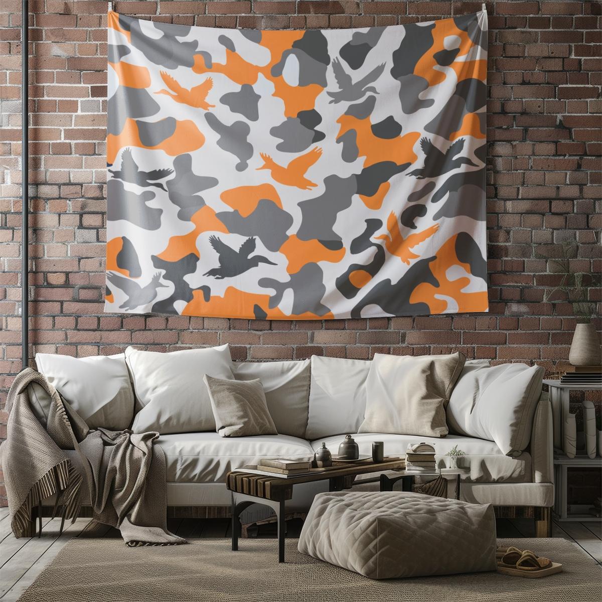 Unique Wild Duck Camo Tapestry, Artistic Digital Printed Wall Hanging, Cozy Multi-Use Wall Blanket for Bedroom & Living Room, Lightweight Decorative Piece, Perfect Housewarming Gift