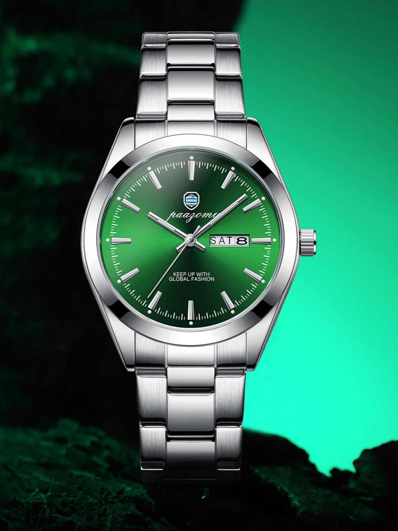 Paazomu Men's Business Watch, Stainless Steel, Interchangeable Straps, Ultra Thin, Japanese Quartz Movement, 1 Set, Men's Watch, Reloj Hombre