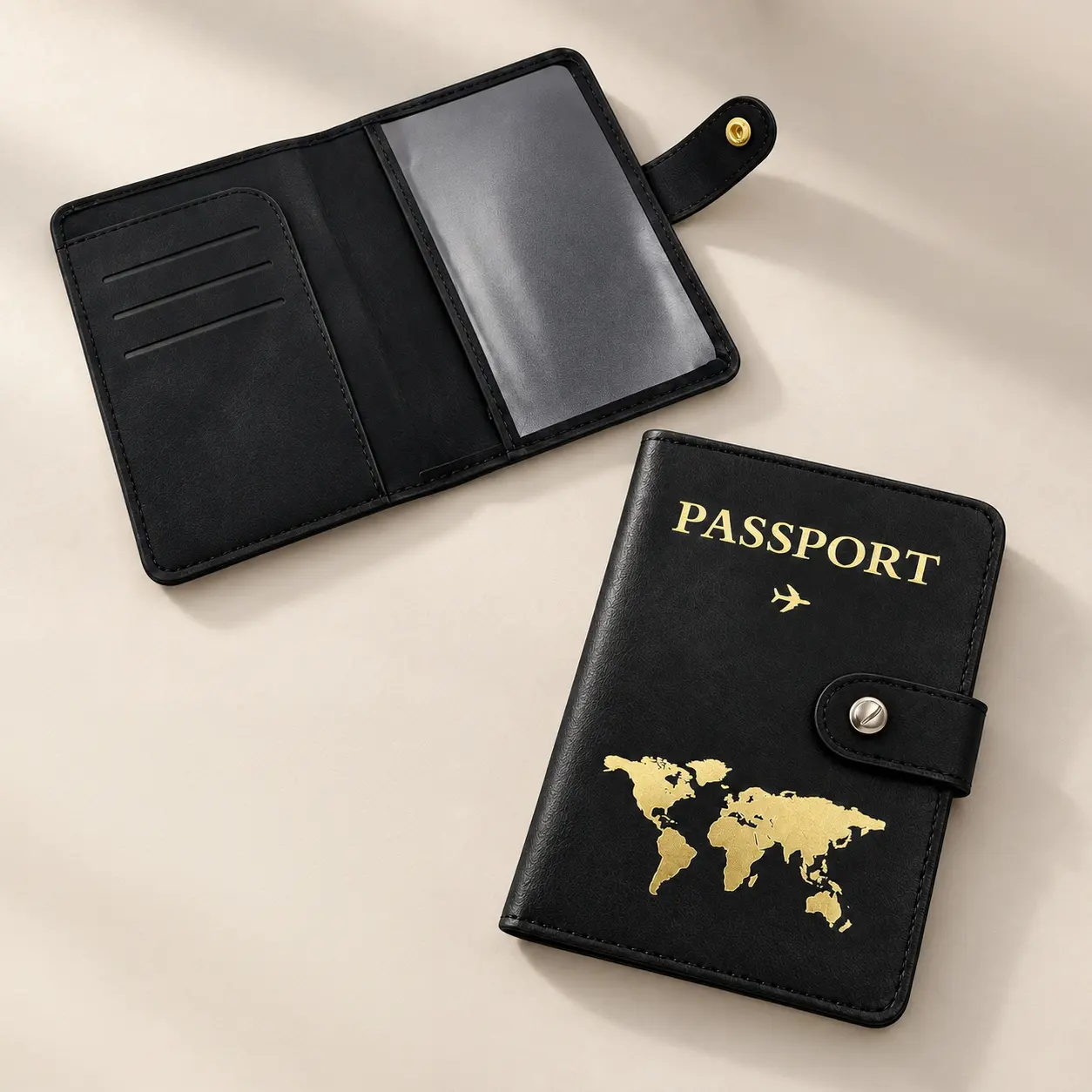 RFID Blocking Passport Holder Slim Travel Wallet Scratch Resistant PU Leather Case With Multiple Card Slots Unisex Everyday Essential For Airport Commute
