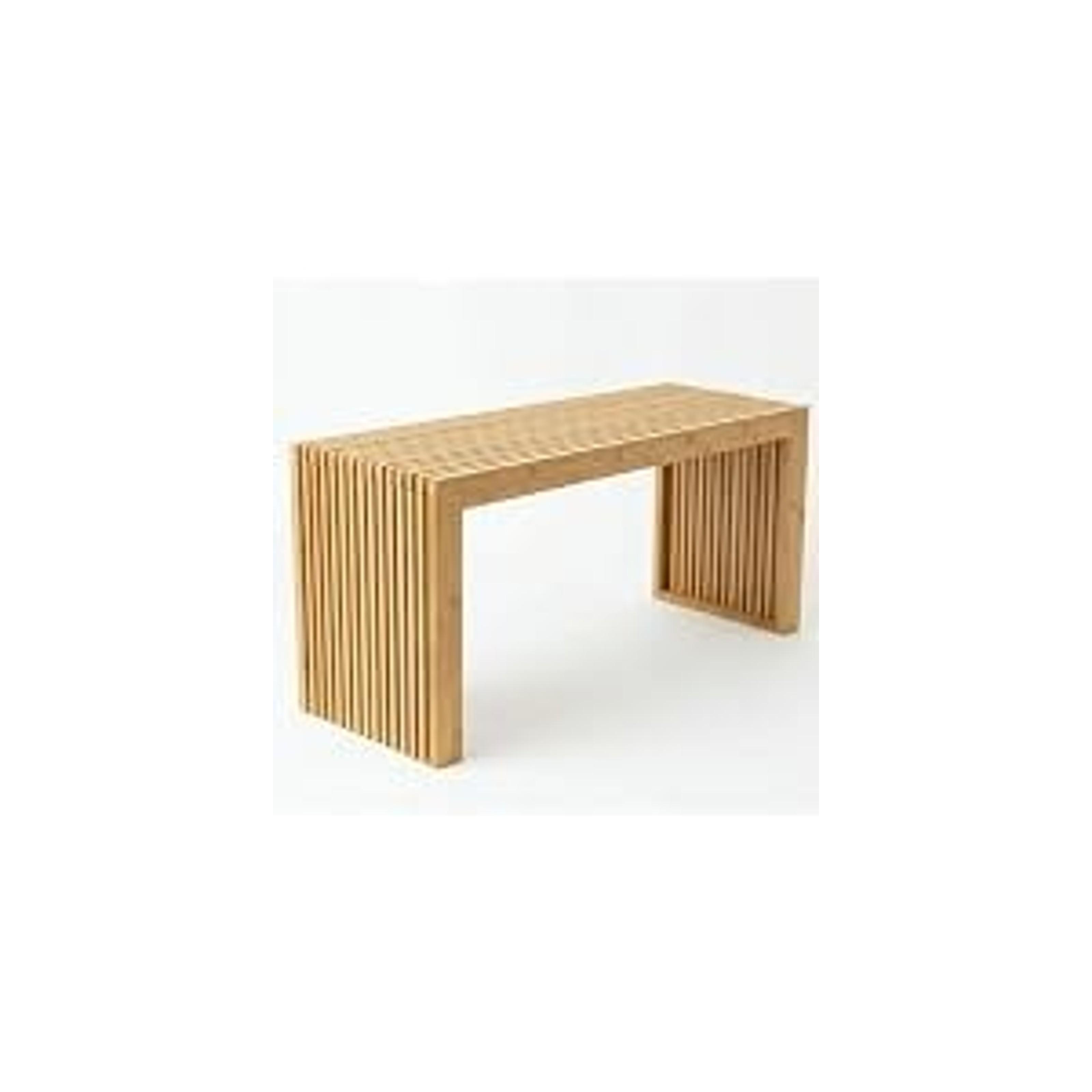 Bamboo Natural 36 inch Wooden Bench, Small Wood Benches for Entryway, Living & Dining Room, Kitchen, Bedroom, Bathroom, Hallway, Front Door, For Indoor & Outdoor Patio Use, Mid Century Modern Decor