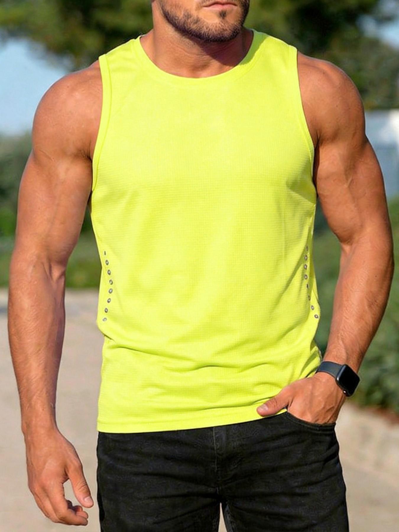 Men's Quick-Dry Sleeveless Sportswear, Breathable Waffle Knit Backless Top, Ideal for Gym, Running, Fitness Activities