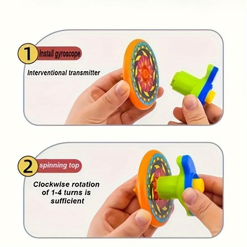 Stacked music gyro toy (1 set), colorful multi-layer spinning music, fun launcher spinning toy, parent-child interactive tabletop game gyro battle toy