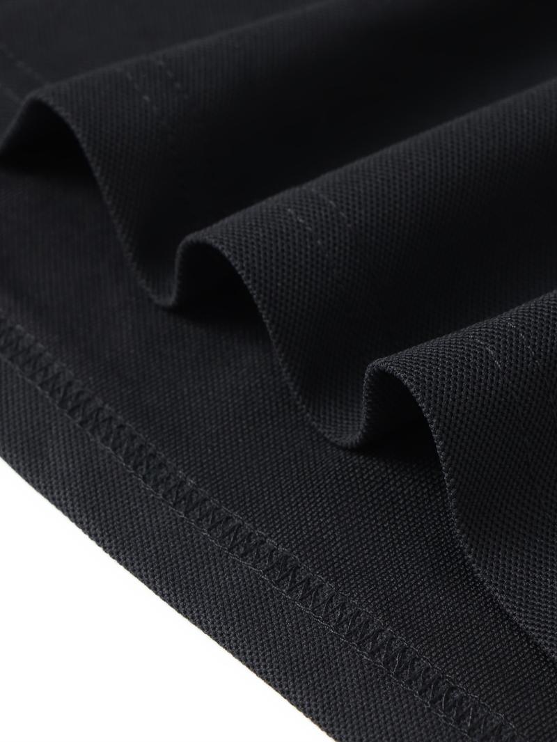 Men's Solid Color Long Sleeve Polo Shirt, High-End Fashion Fabric, Casual Sports Leisure Wear, All Seasons, Golf Outdoor Activity