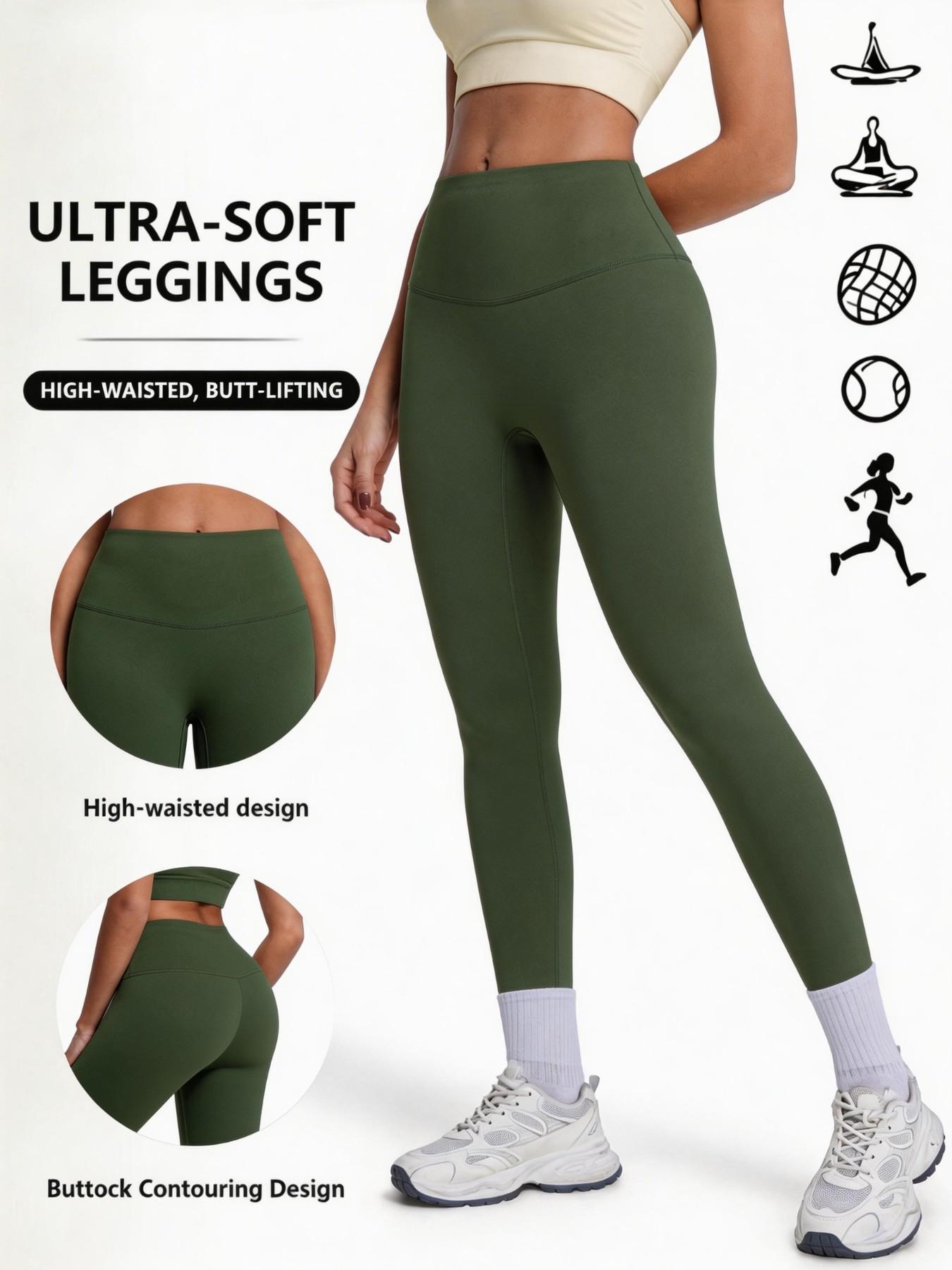 Women's High-Waist Yoga Pants, Cloud-Like Soft Tummy Control Workout Leggings, Anti-See-Through Butt Lifting Sports Long Pants, Gym Running