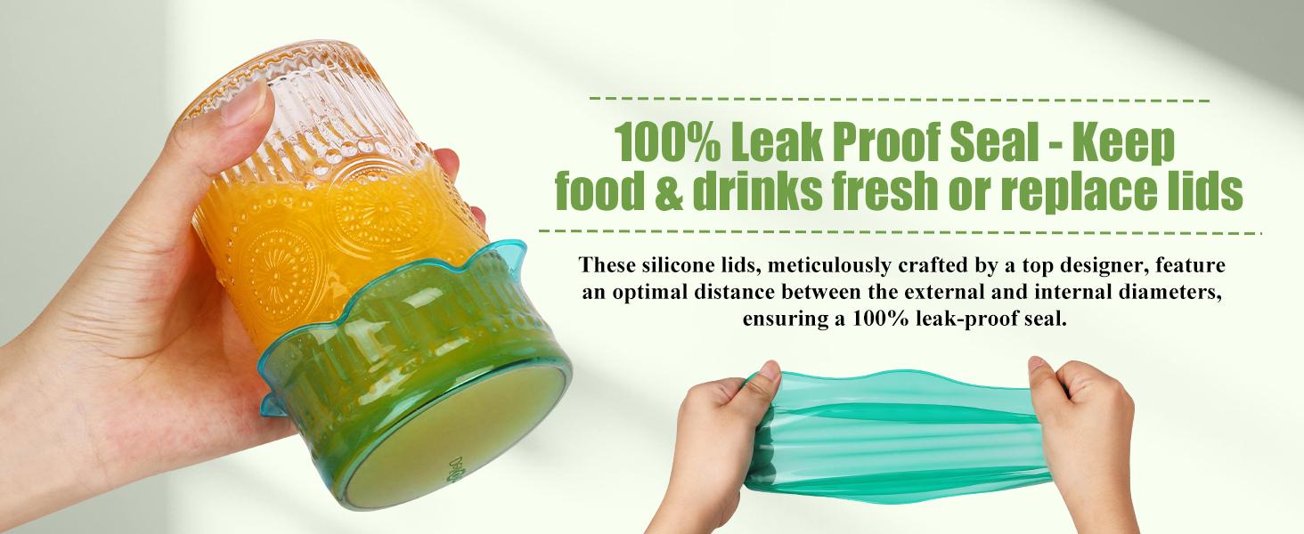 CuLiDing Kitchen Food Storage Silicone Lids - Reusable Flexible Bowl Lids for Cups or Square Containers, Fridge and Microwave Safe, Mixed Sizes, 6PCS