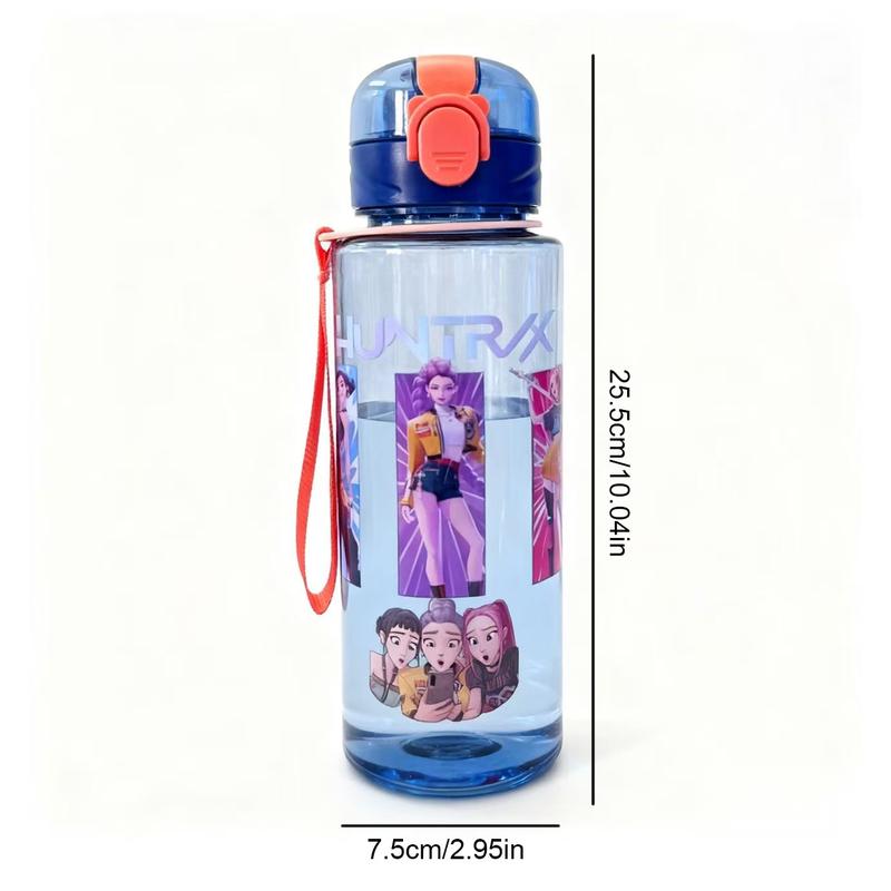 Reusable Hard Plastic Water Bottle with Lid and Straw, 700ML Eco-Friendly Alternative, Perfect for School, Travel, Halloween Party Props