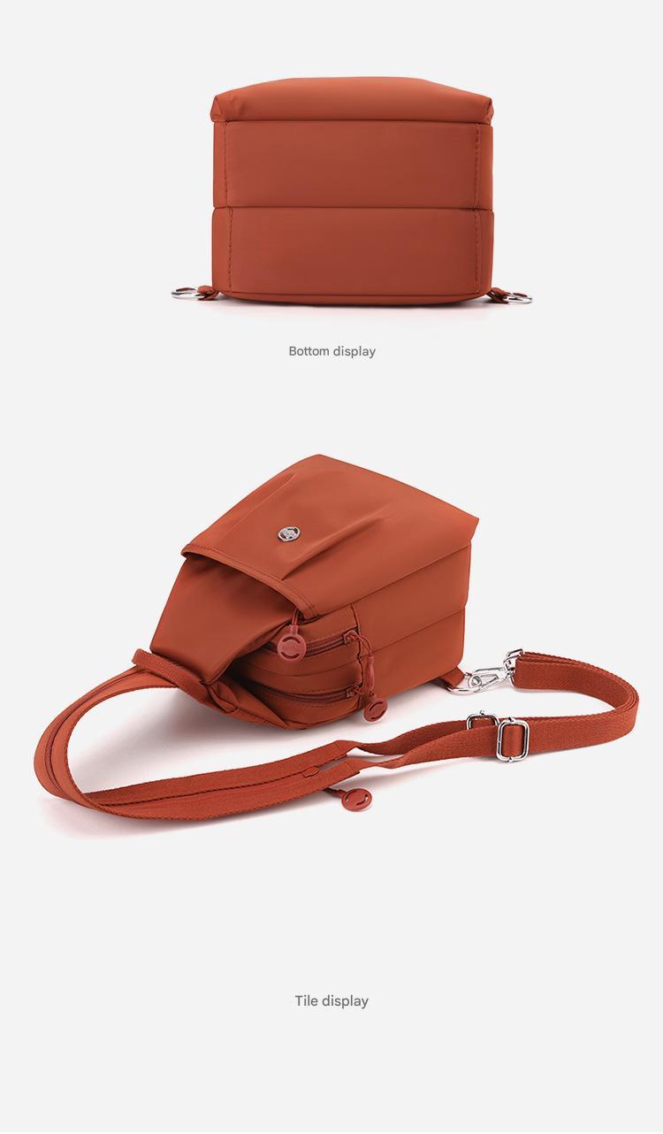 Velora Fashion Oxford Cloth Casual Backpack Messenger Bag Chest Bag with Side Pouch Adjustable Strap Zipper Pocket Inner Patch Pocket 30x21x14cm