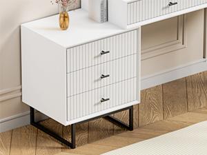 Large Vanity Desk with Drawers,Makeup Vanity Set with Movable 3-Drawer Chest,Modern Makeup Vanity Dressing Table