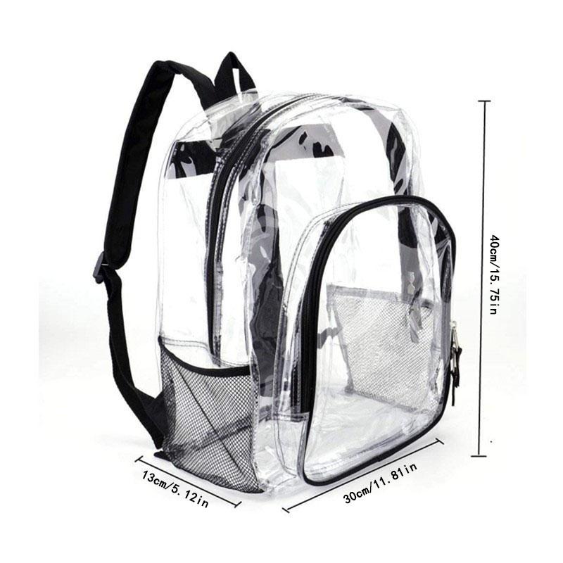 Transparent PVC Waterproof Backpack, Large Capacity School Bag, Travel Backpack for Men and Women, Durable and Lightweight Design