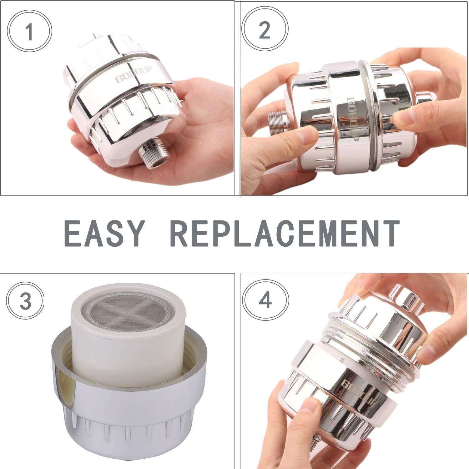 Shower Filter  for Hard Water, 15-Stage Filter -Reduces  Chlorine Transform   &  into Glowing Hair Nails &