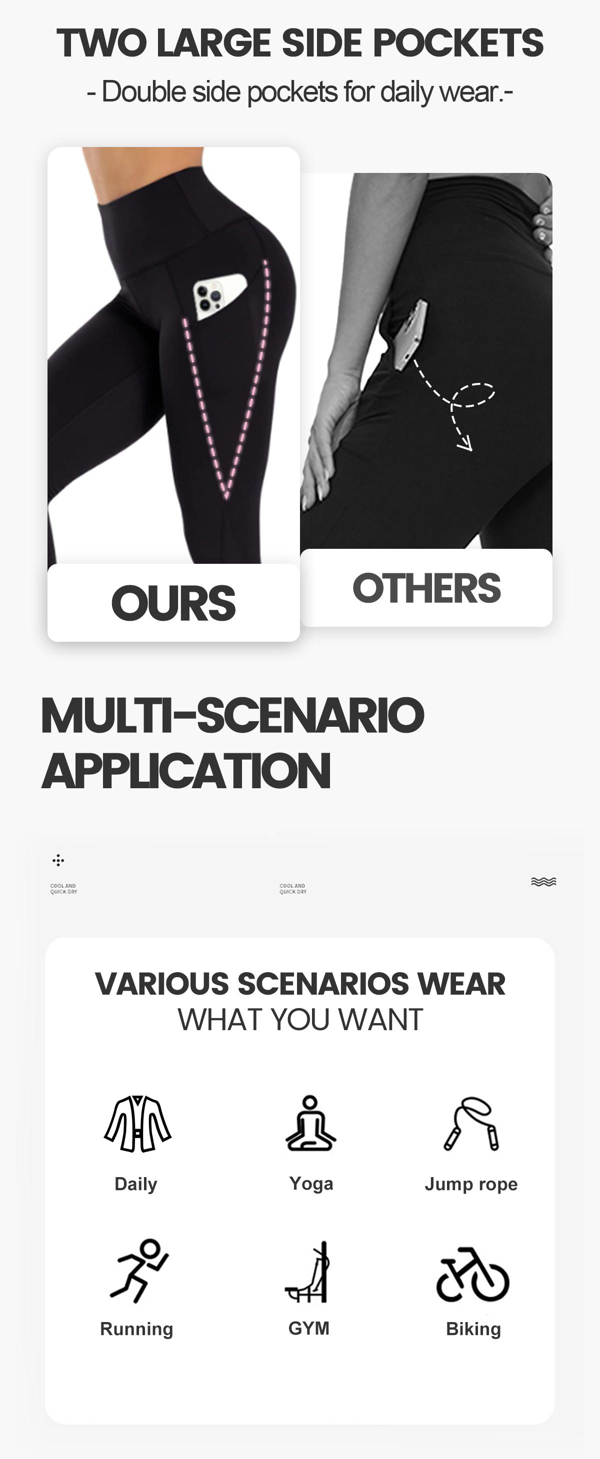 Showitty Leggings for Women with Pockets - Plus Size High Waist Women's Workout Running Yoga Pants