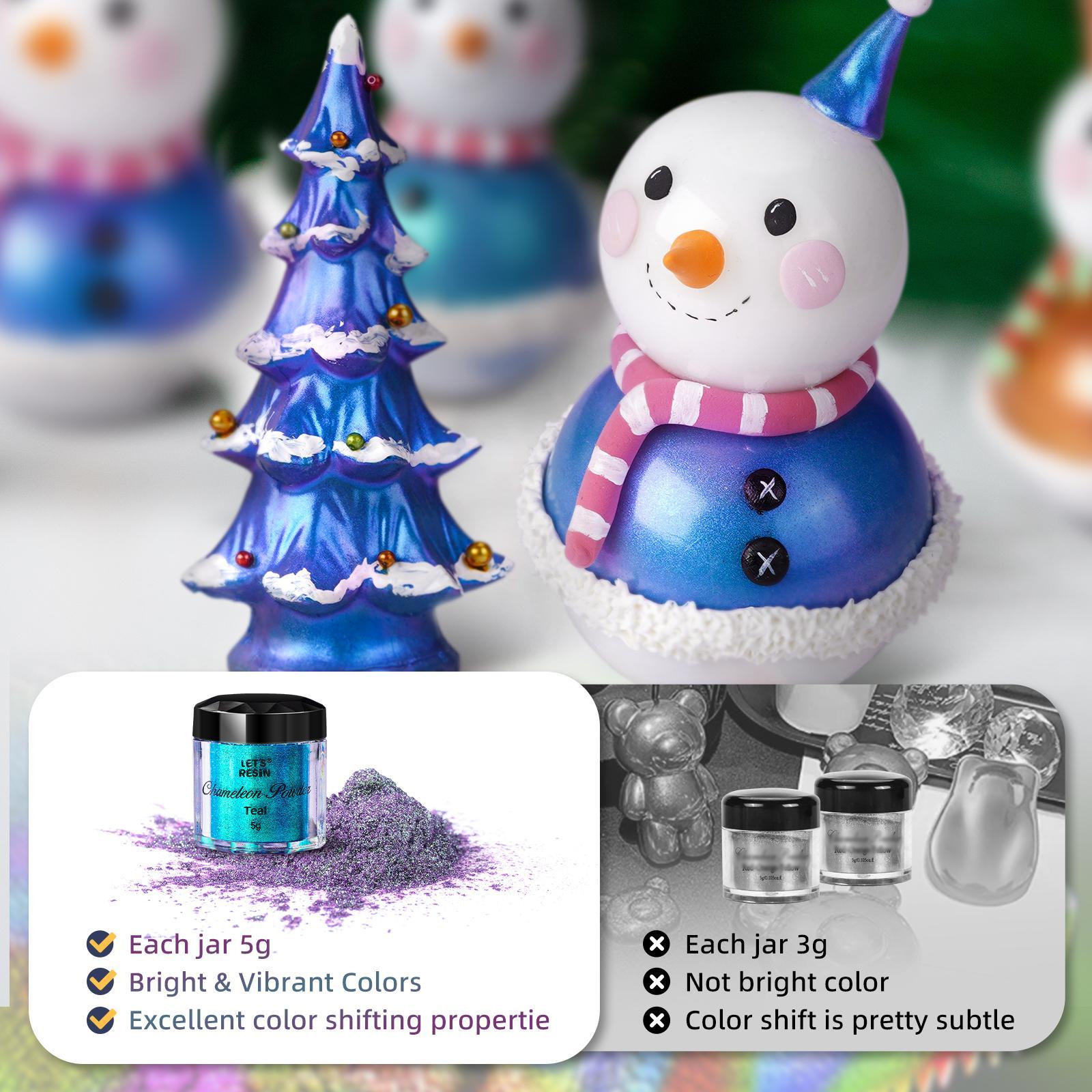 10 * 5g Color Chameleon Mica Powder, Shifting Mica for Epoxy Resin/Tumbler, Saturated Chrome Pigment for Oil Painting,Slime,Nails - LET'S RESIN