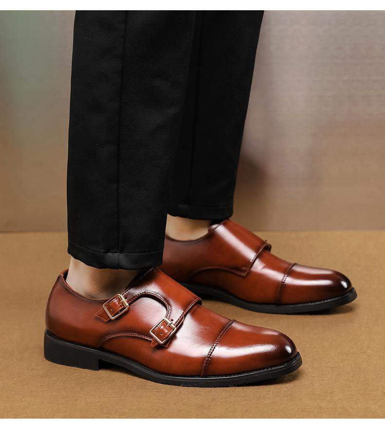 Bdhjydb Slip-on Pointed-toe Casual Men's Dress Shoes, Low-top Buckle Loafers, Stylish Designer Shoes